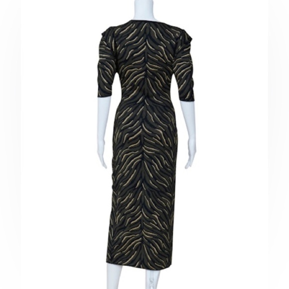 Sass & Bide Midi Dress Movement of Sound: animal print, button slot NWOT XS - Picture 2 of 10
